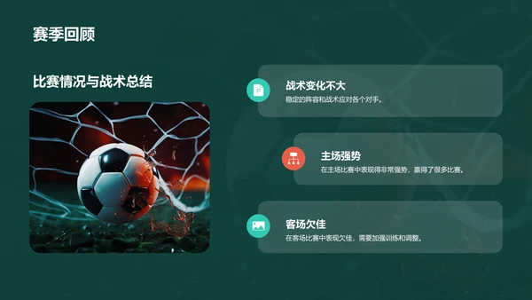 绿色商务现代足球俱乐部赛季总结发布会PPT模板