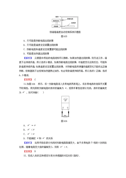 高中物理第6章电磁波与信息时代第3节信息时代的电子“感官”学业达标测评鲁科版