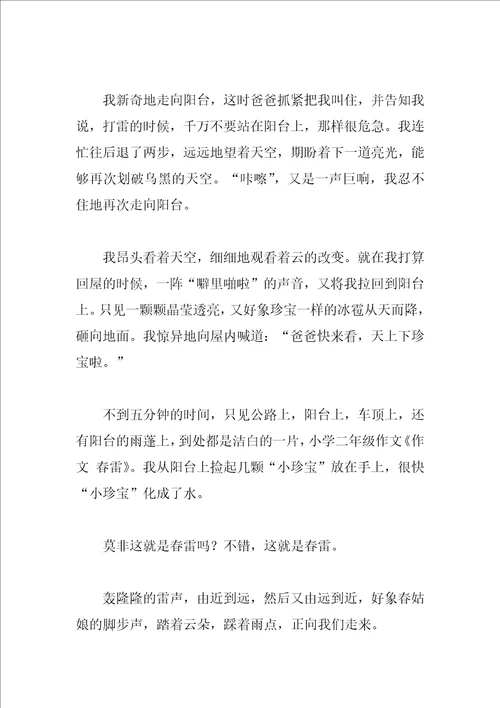 我眼中的春雷作文
