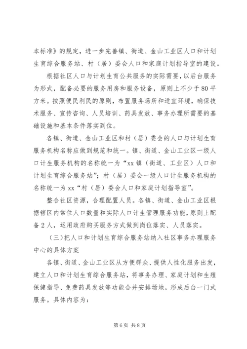 社区建设计划生育管理工作意见.docx