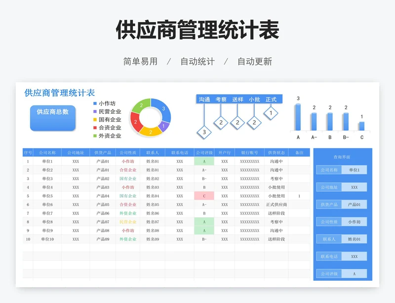 供应商管理统计表