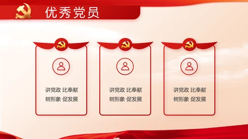 红色党建党支部述职报告动态PPT党课