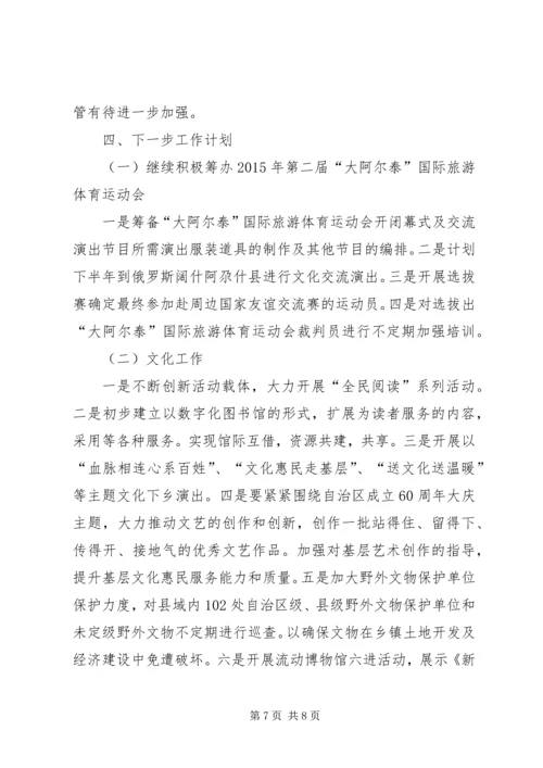 县文体局上半年工作汇报.docx