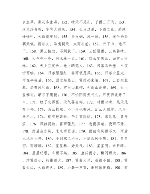 关于天气的谚语_有关气象的谚语大全.docx