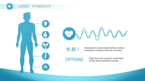 蓝色医疗医药公司工作总结PPT