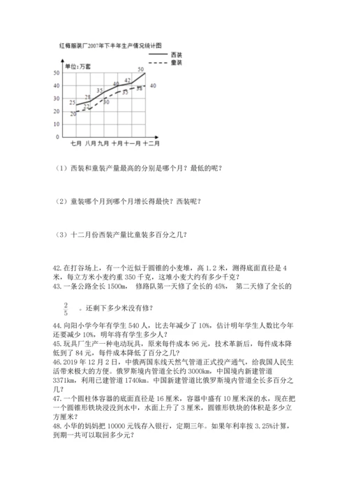 六年级小升初数学解决问题50道【真题汇编】.docx