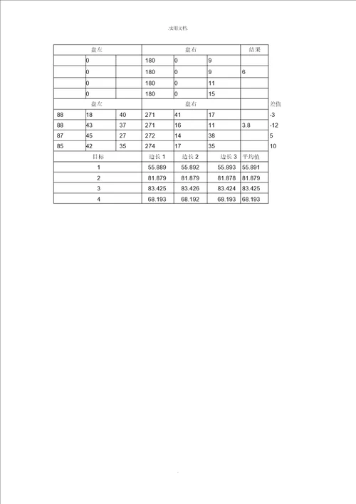 全站仪检验与校正记录表