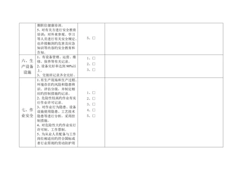 安全生产重点标准化回头看检查表.docx