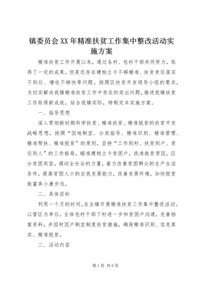 镇委员会XX年精准扶贫工作集中整改活动实施方案.docx