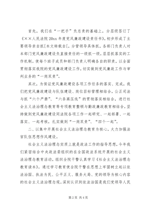 人民法院上半年党风廉政工作总结.docx