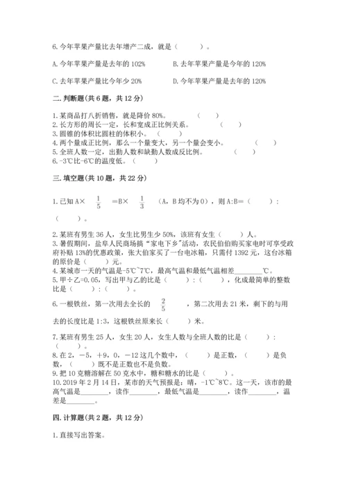 人教版六年级下册数学期末测试卷精品（易错题）.docx