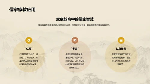 黄色国风孔子与儒家思想探究PPT模板