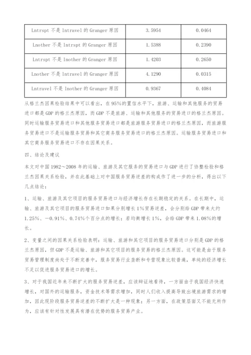 中国服务贸易进口结构与经济增长的实证分析-贸易逆差.docx