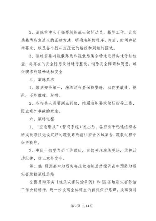 营区防地质灾害疏散演练方案五篇范文.docx
