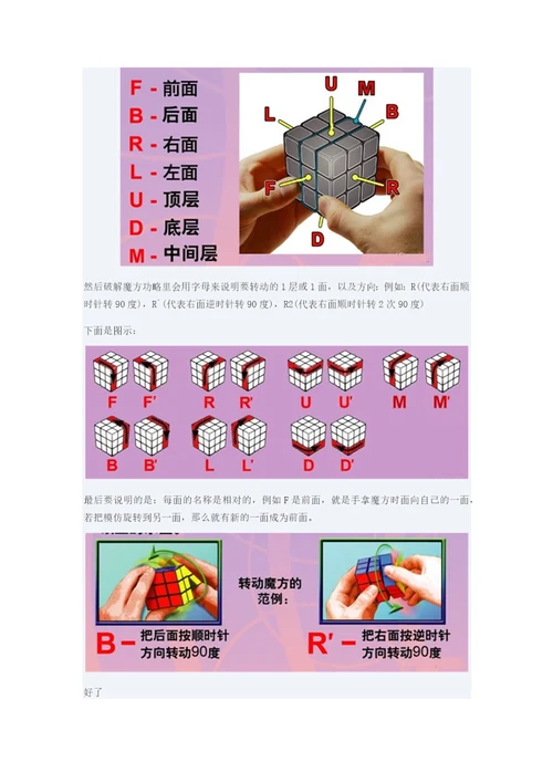 9A文三阶魔方公式图解七步还原魔方