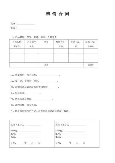 简单实用购销合同