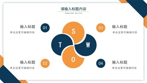 蓝橙简约商务工作汇报通用PPT模板