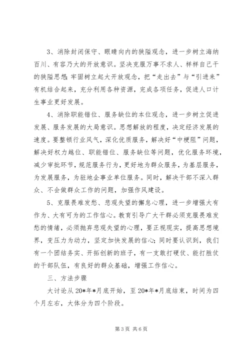 计生局思想活动的实施方案.docx