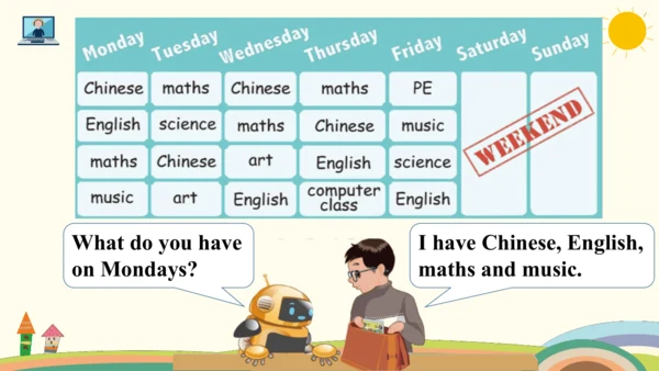 Unit 2 My week Part A Let's learn & Let's play课件（共