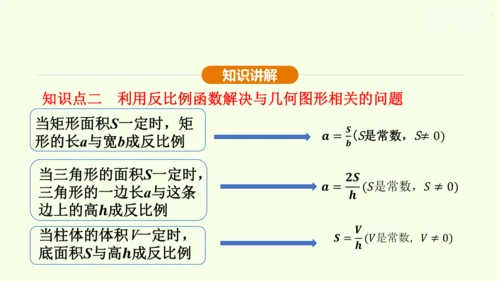 人教版数学九年级下册26.2.1实际问题中的反比例函数课件（23张PPT)