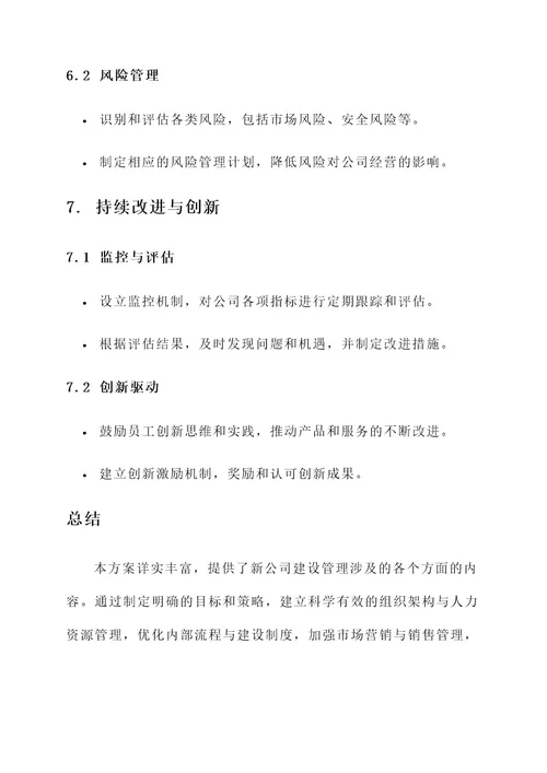 新公司建设管理方案