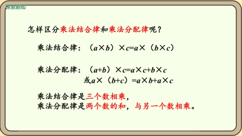 新人教版数学四年级下册3.7  乘法分配律课件