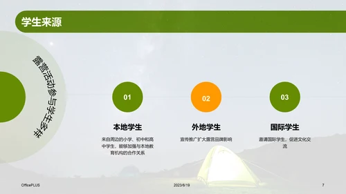 绿色现代商务露营地夏令营策划PPT模板