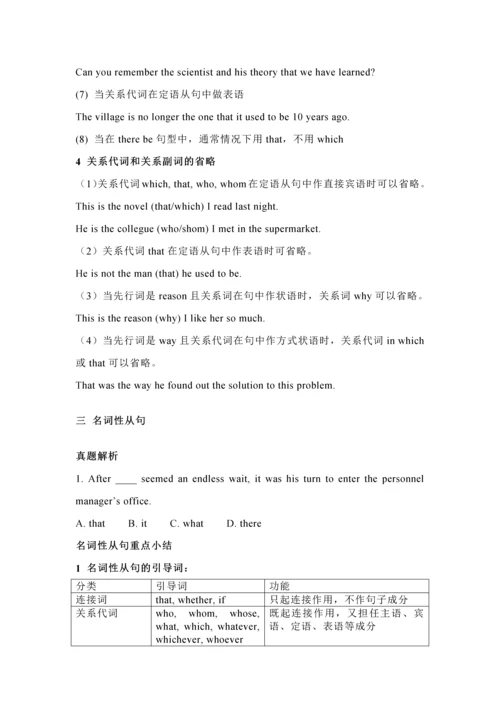 2023年专四常考语法点汇总.docx