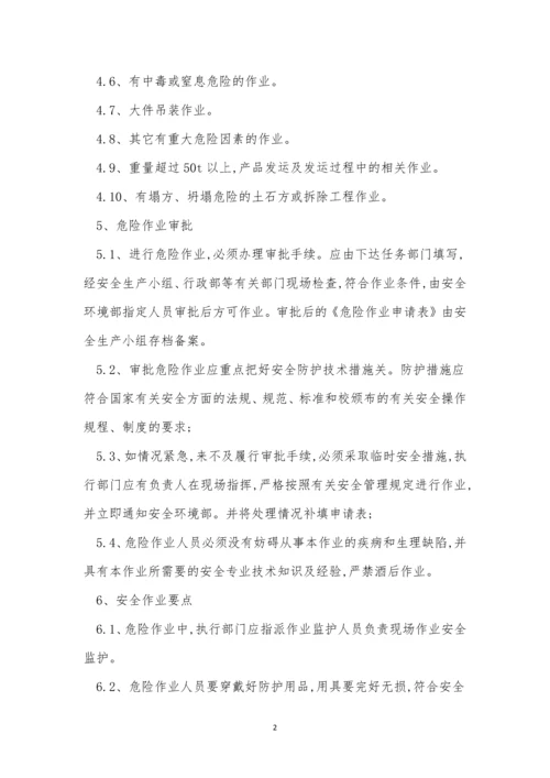 公司危险作业管理制度8篇.docx