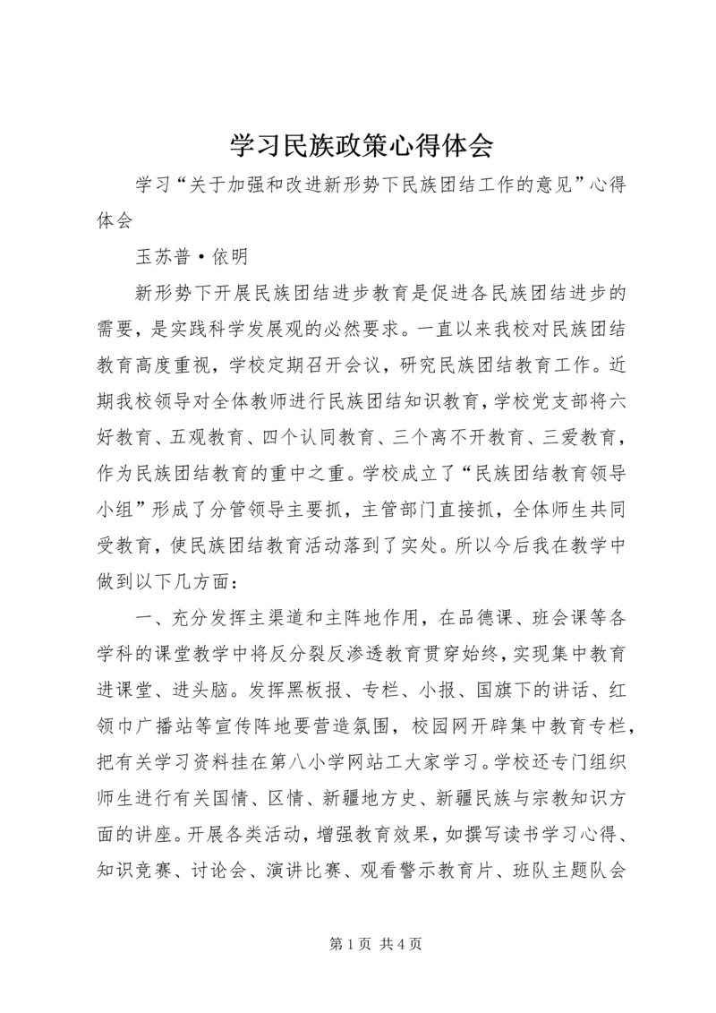 学习民族政策心得体会 (5).docx