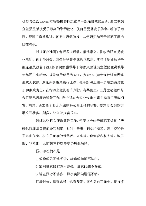 供销社党组书记述职报告