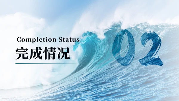 蓝色实拍励志风格海浪帆船冲浪凝心聚力破浪前行年中总结模板