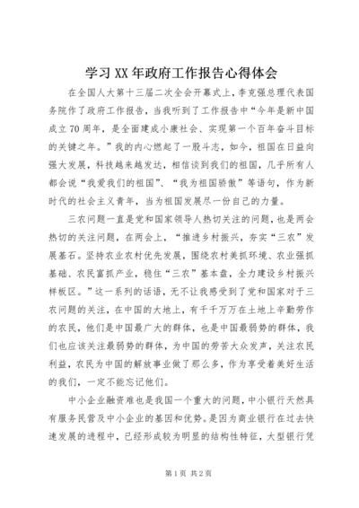 学习XX年政府工作报告心得体会.docx