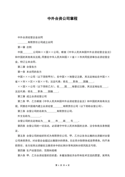 中外合资公司章程.docx