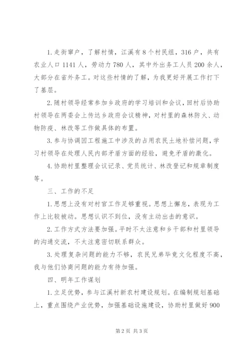 村官月工作总结范文.docx