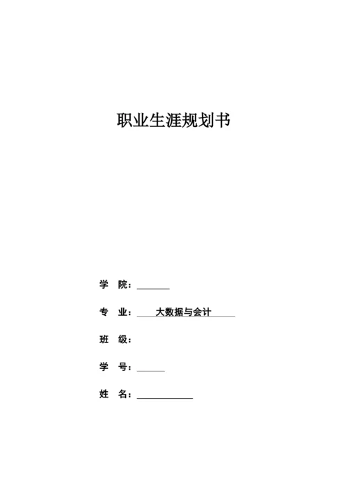 11页3400字大数据与会计专业职业生涯规划.docx