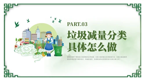 绿色简约风垃圾分类督导员培训课件