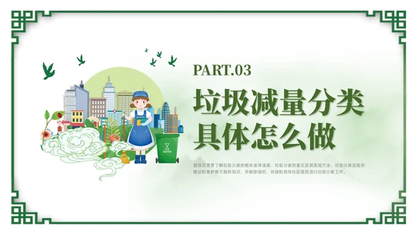 绿色简约风垃圾分类督导员培训课件