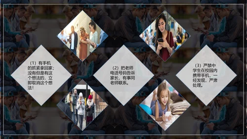 低头族正确使用手机PPT模板