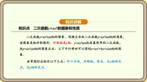 人教版数学九年级上册22.1.2二次函数y=ax2的图象和性质 课件(共32张PPT)