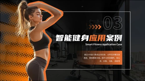 黑橙色商务风智能健身PPT模板