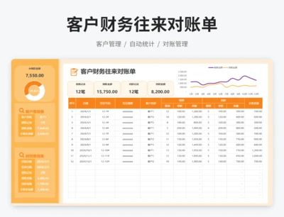 客户财务往来对账单