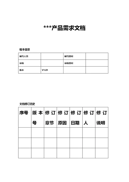 最新产品需求文档PRD模板