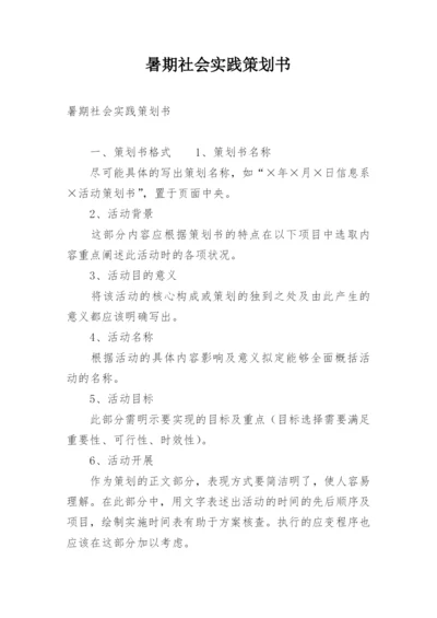 暑期社会实践策划书.docx