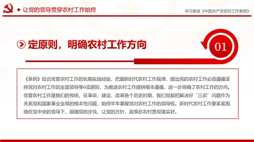 学习解读中国共产党农村工作条例PPT模板