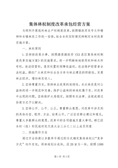 集体林权制度改革承包经营方案.docx