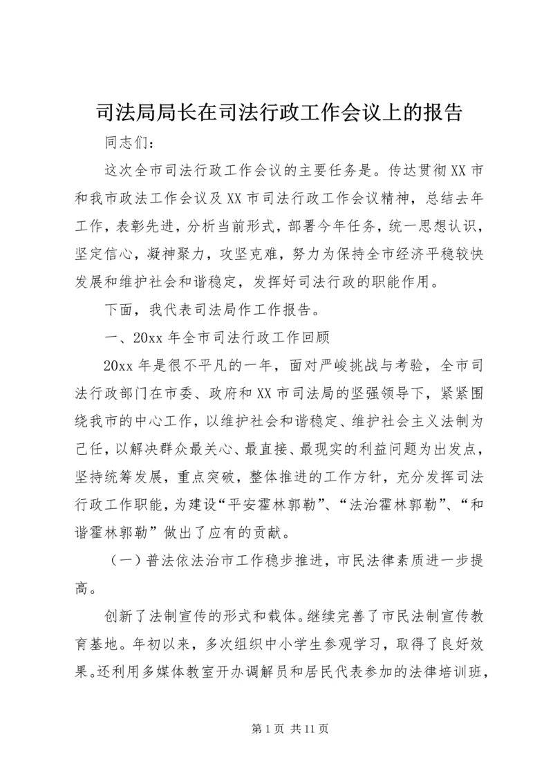 司法局局长在司法行政工作会议上的报告.docx