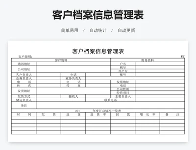客户档案信息管理表