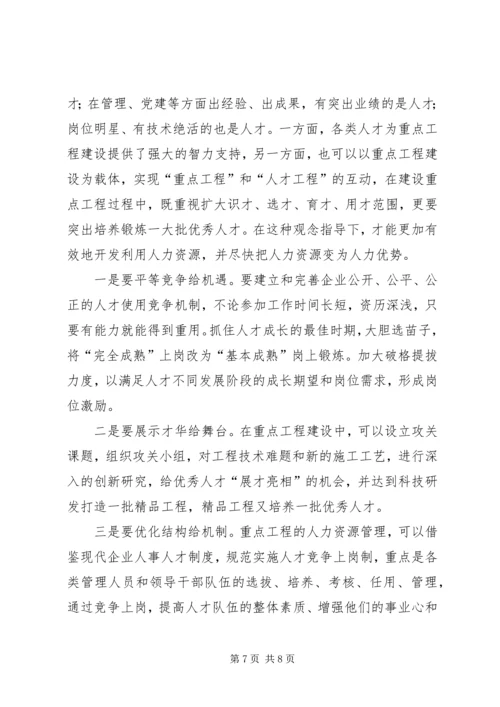 做好人力资源工作推进重点工程建设.docx