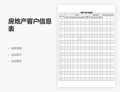 房地产客户信息表